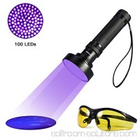 UV Flashlight Pet Stain Urine Detector Bright 100 LEDs Blacklight Torch with UV Sunglasses   